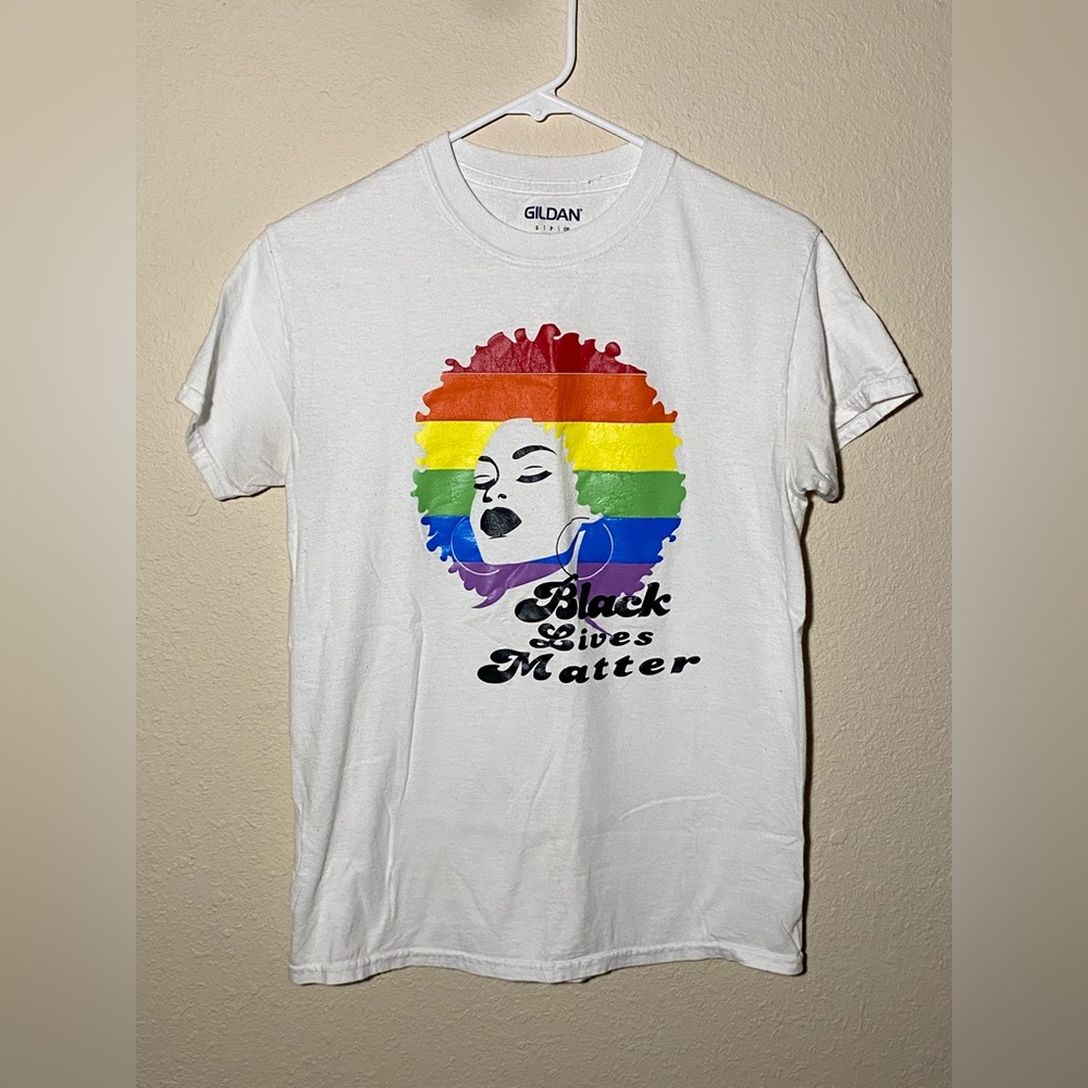 Gildan Sz S Custom Made BLM Pride T-Shirt